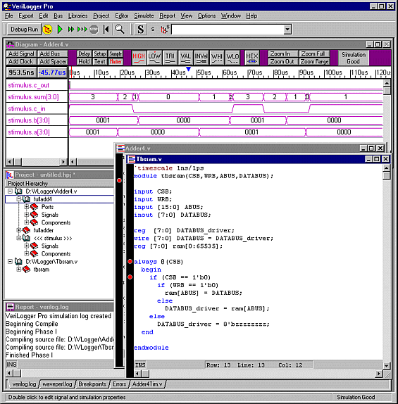 VeriLogger Pro screen shot. Click on an area for more info