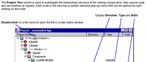 Project window - top section